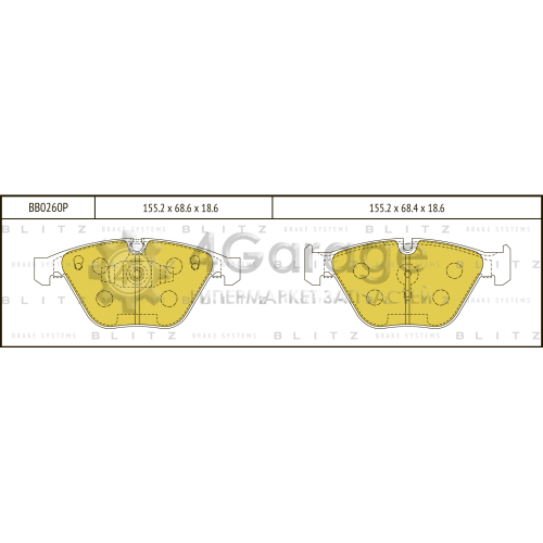 BLITZ BB0260P Колодки тормозные передние