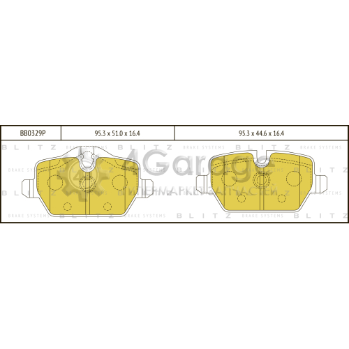 BLITZ BB0329P Колодки тормозные задние