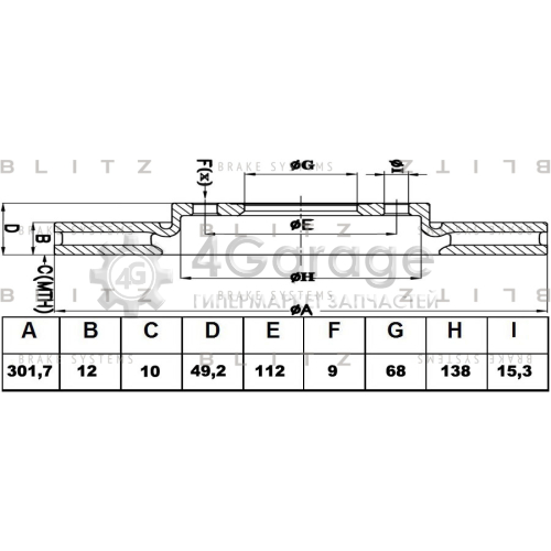 BLITZ BS0400 Диск тормозной задний