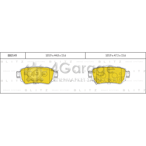 BLITZ BB0549 Колодки тормозные задние