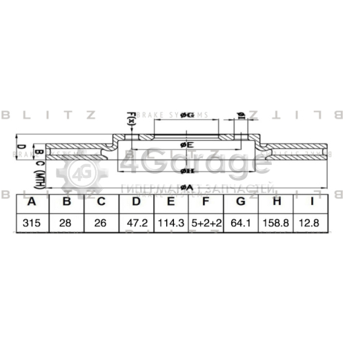 BLITZ BS0497 Диск тормозной передний