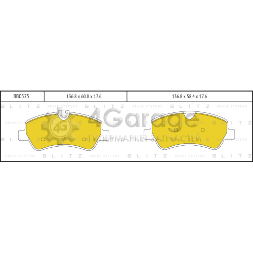 BLITZ BB0525 Колодки тормозные задние