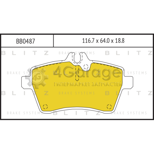 BLITZ BB0487 Колодки тормозные передние