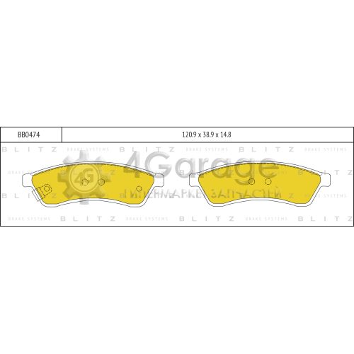 BLITZ BB0474 Колодки тормозные задние