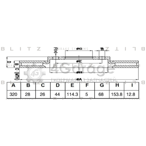 BLITZ BS0495 Диск тормозной передний