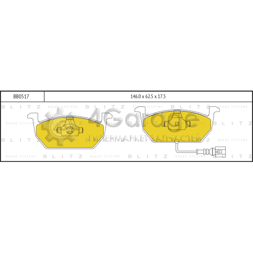 BLITZ BB0517 Колодки тормозные передние