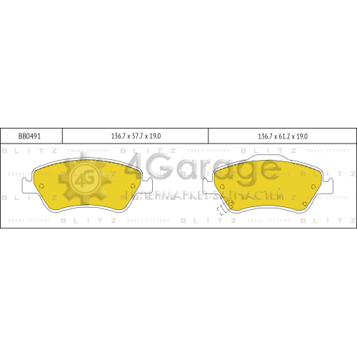 BLITZ BB0491 Колодки тормозные передние