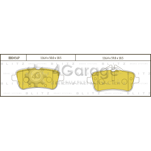 BLITZ BB0456P Колодки тормозные задние
