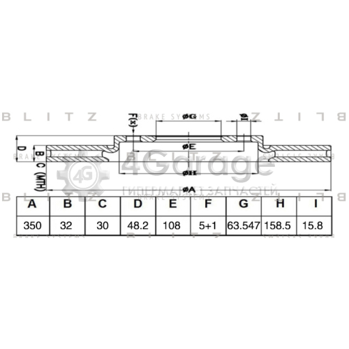 BLITZ BS0489 Диск тормозной передний