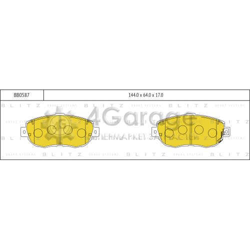BLITZ BB0587 Колодки тормозные передние