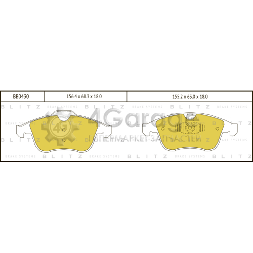 BLITZ BB0430 Колодки тормозные передние