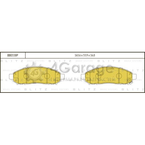 BLITZ BB0338P Колодки тормозные передние