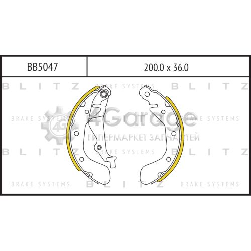 BLITZ BB5047 Колодки тормозные барабанные