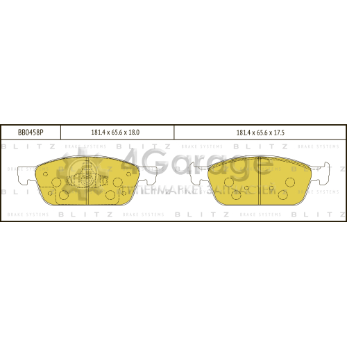 BLITZ BB0458P Колодки тормозные передние