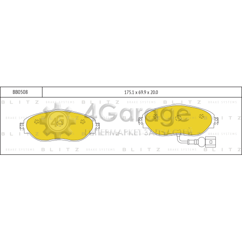 BLITZ BB0508 Колодки тормозные передние