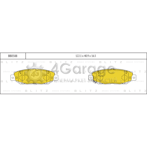 BLITZ BB0588 Колодки тормозные передние