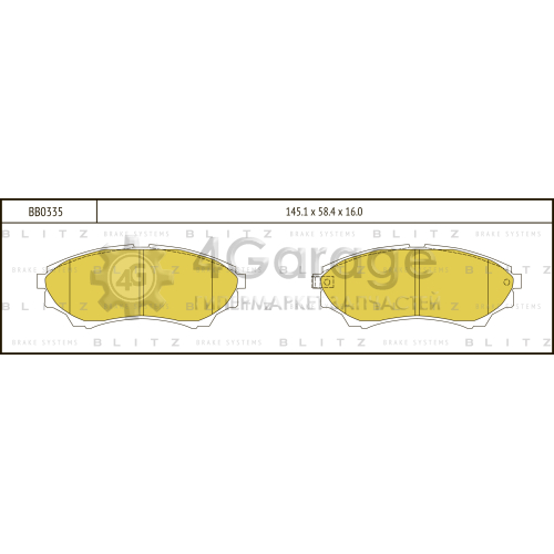 BLITZ BB0335 Колодки тормозные передние