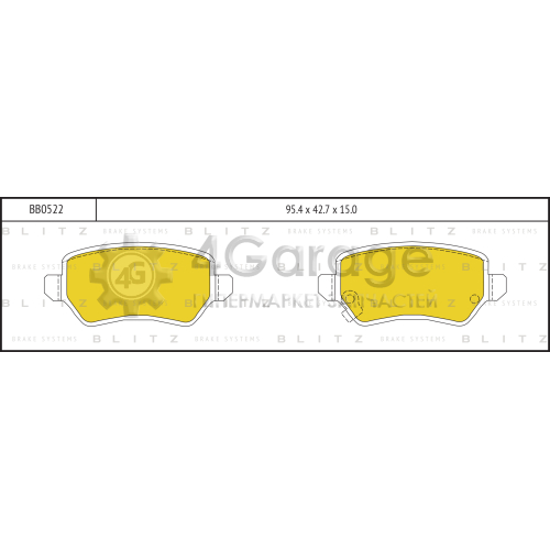BLITZ BB0522 Колодки тормозные задние