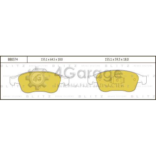 BLITZ BB0374 Колодки тормозные передние