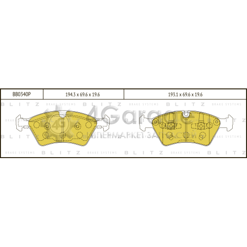 BLITZ BB0340P Колодки тормозные передние