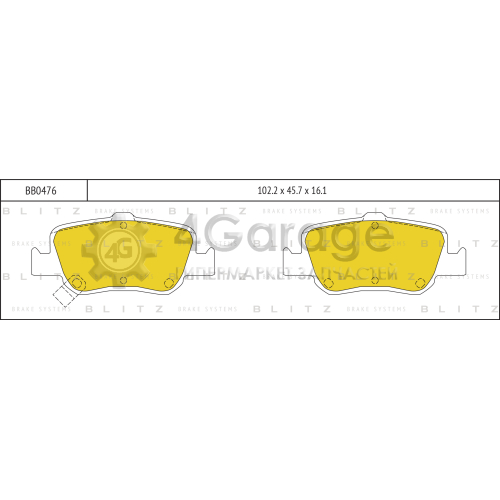 BLITZ BB0476 Колодки тормозные задние