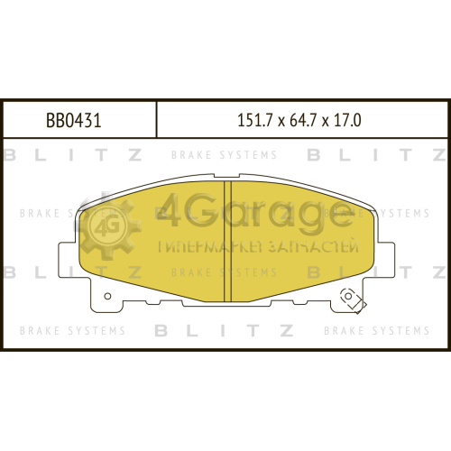 BLITZ BB0431 Колодки тормозные передние