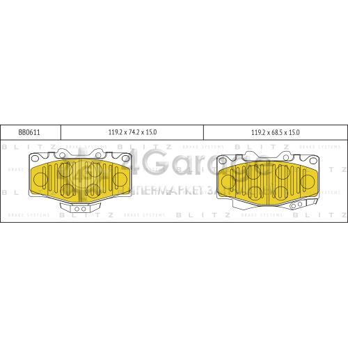 BLITZ BB0611 Колодки тормозные дисковые передние