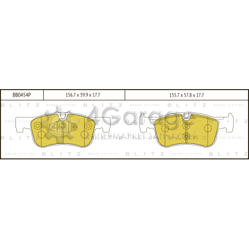 BLITZ BB0454P Колодки тормозные передние