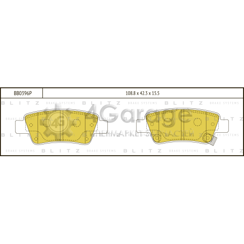BLITZ BB0396P Колодки тормозные задние