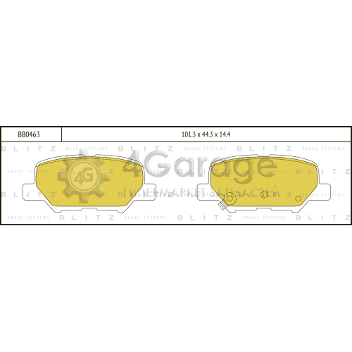 BLITZ BB0463 Колодки тормозные задние