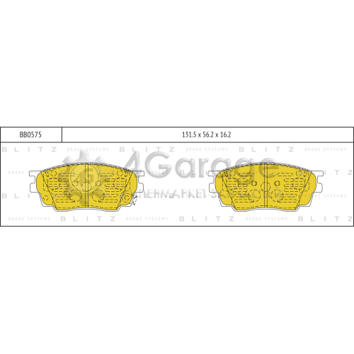 BLITZ BB0575 Колодки тормозные передние
