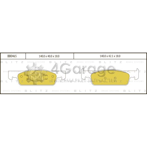 BLITZ BB0465 Колодки тормозные передние