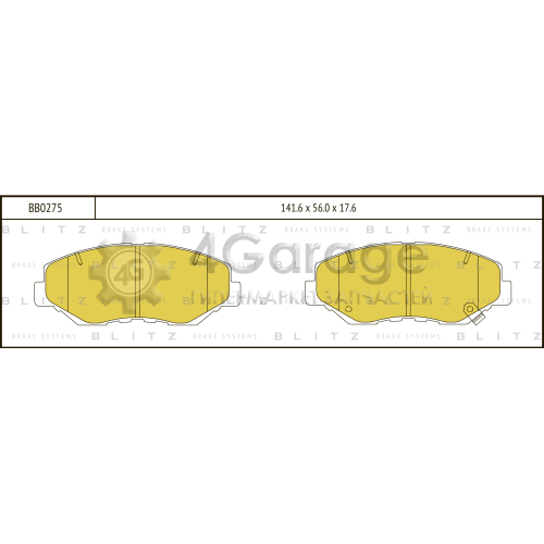 BLITZ BB0275 Колодки тормозные передние