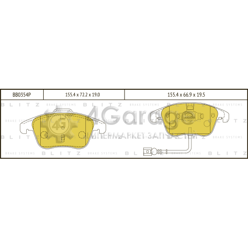 BLITZ BB0354P Колодки тормозные передние [с датчиком]
