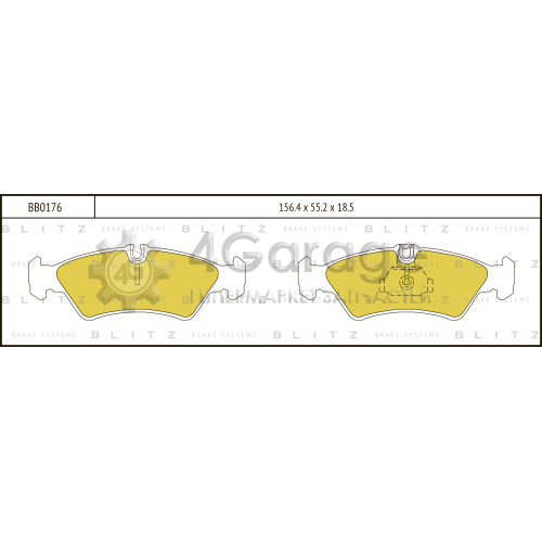 BLITZ BB0176 Колодки тормозные задние