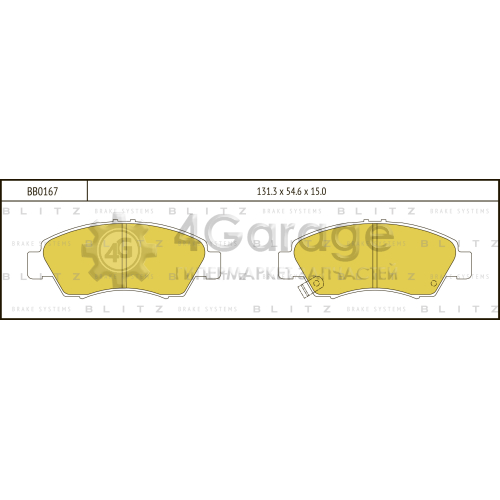 BLITZ BB0167 Колодки тормозные передние