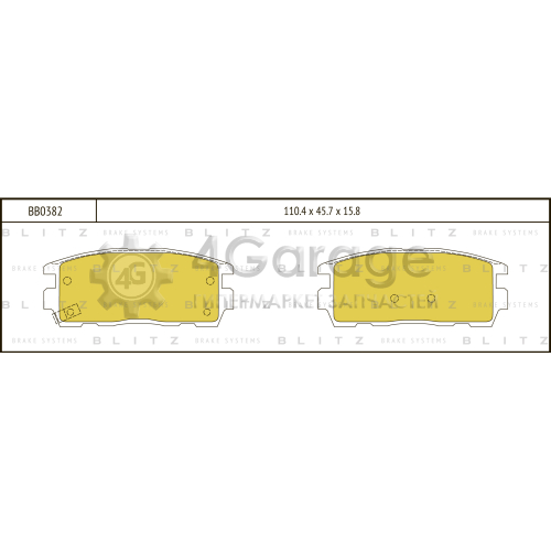 BLITZ BB0382 Колодки тормозные задние