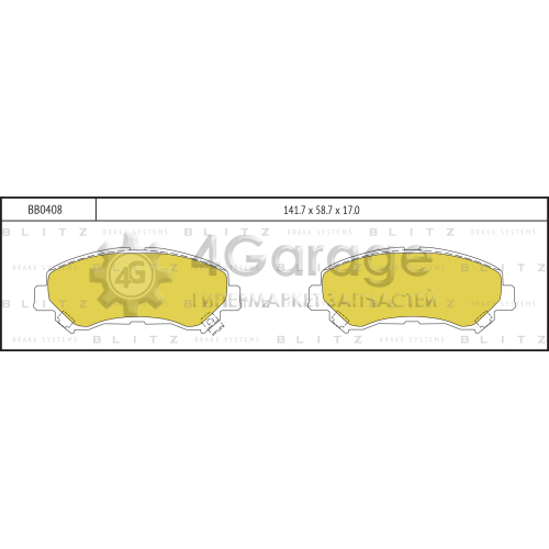 BLITZ BB0408 Колодки тормозные передние
