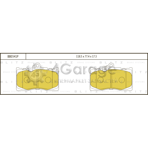 BLITZ BB0341P Колодки тормозные передние