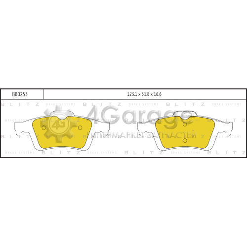 BLITZ BB0253 Колодки тормозные задние