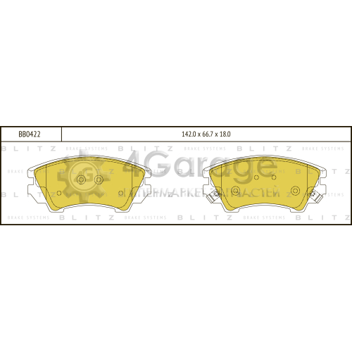 BLITZ BB0422 Колодки тормозные передние