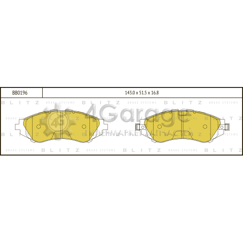 BLITZ BB0196 Колодки тормозные передние