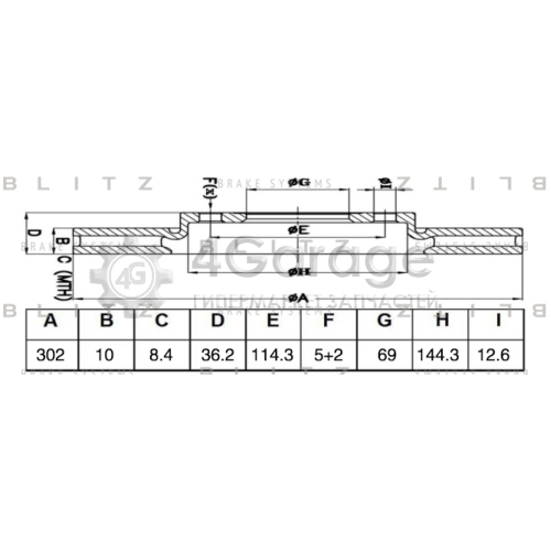 BLITZ BS0484 Диск тормозной задний