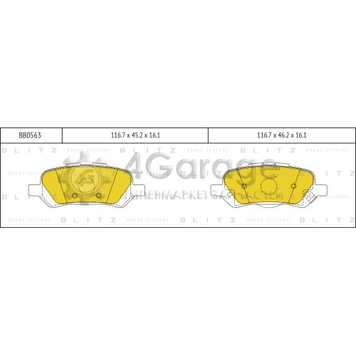 BLITZ BB0563 Колодки тормозные дисковые задние