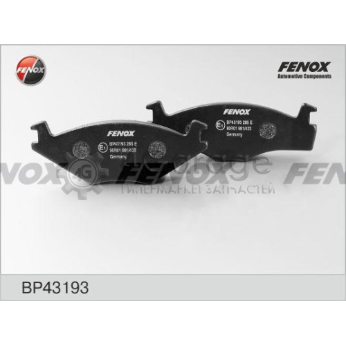 FENOX BP43193 Комплект тормозных колодок дисковый тормоз