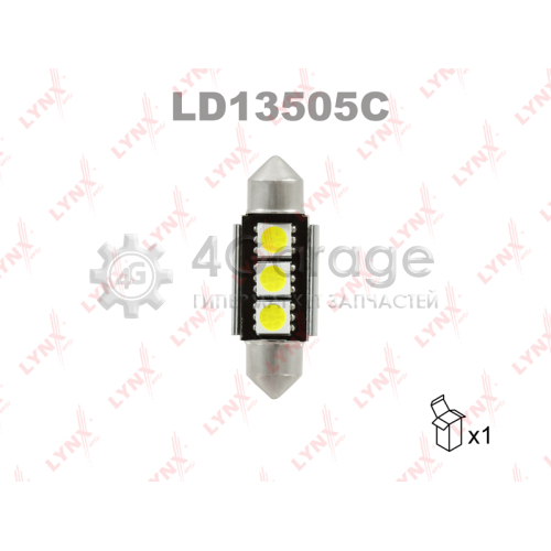 LYNXauto LD13505C Лампа светодиодная LED C5W T11x35 12V SV8,5-8 SMDx3 7000K CANbus