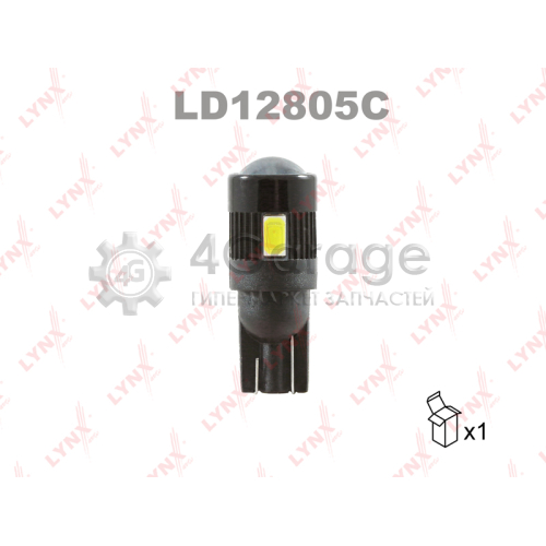 LYNXauto LD12805C Лампа светодиодная LED W5W T10 12V W2,1x9,5d SMDx6 7200K CANbus