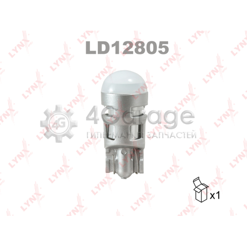 LYNXauto LD12805 Лампа светодиодная LED W5W T10 12V W2,1x9,5d SMDx1 6500K