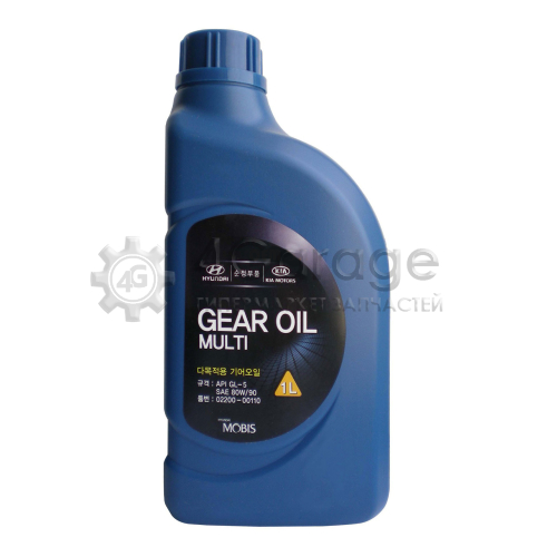 KIA/HYUNDAI 0220000110 Трансмиссионное масло Hyundai KIA Gear Oil Multi 80W90 1л 0220000110