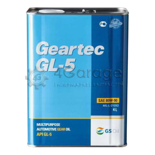 KIXX L298344TE1 KIXX 80W90 4L МАСЛО ТРАНСМИССИОННОЕ GEARTEC GL 5 \ API GL 5 Ж/Б Semi Synthetic